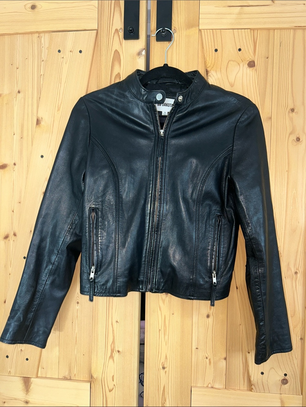 BB Dakota Small Black Leather Jacket